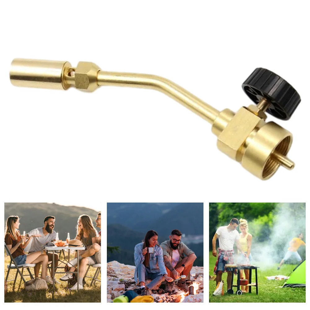 Full Copper Propane Torch Head Pencil Flame MAPP Spray Torch Nozzle High Temperature Heating for Soldering/Brazing