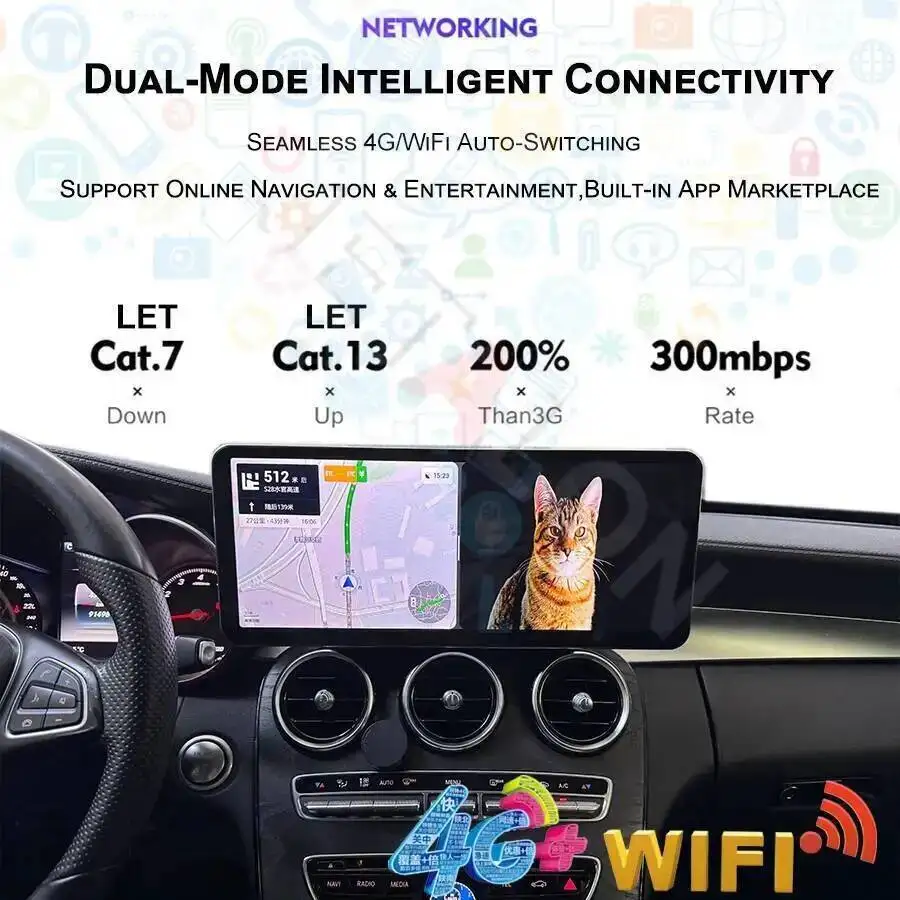 Unidad principal de pantalla ultrafina para Mercedes Benz ML GL GLE GLS W166 X166 2012-2019 Android Auto Carplay navegación GPS estéreo 5
