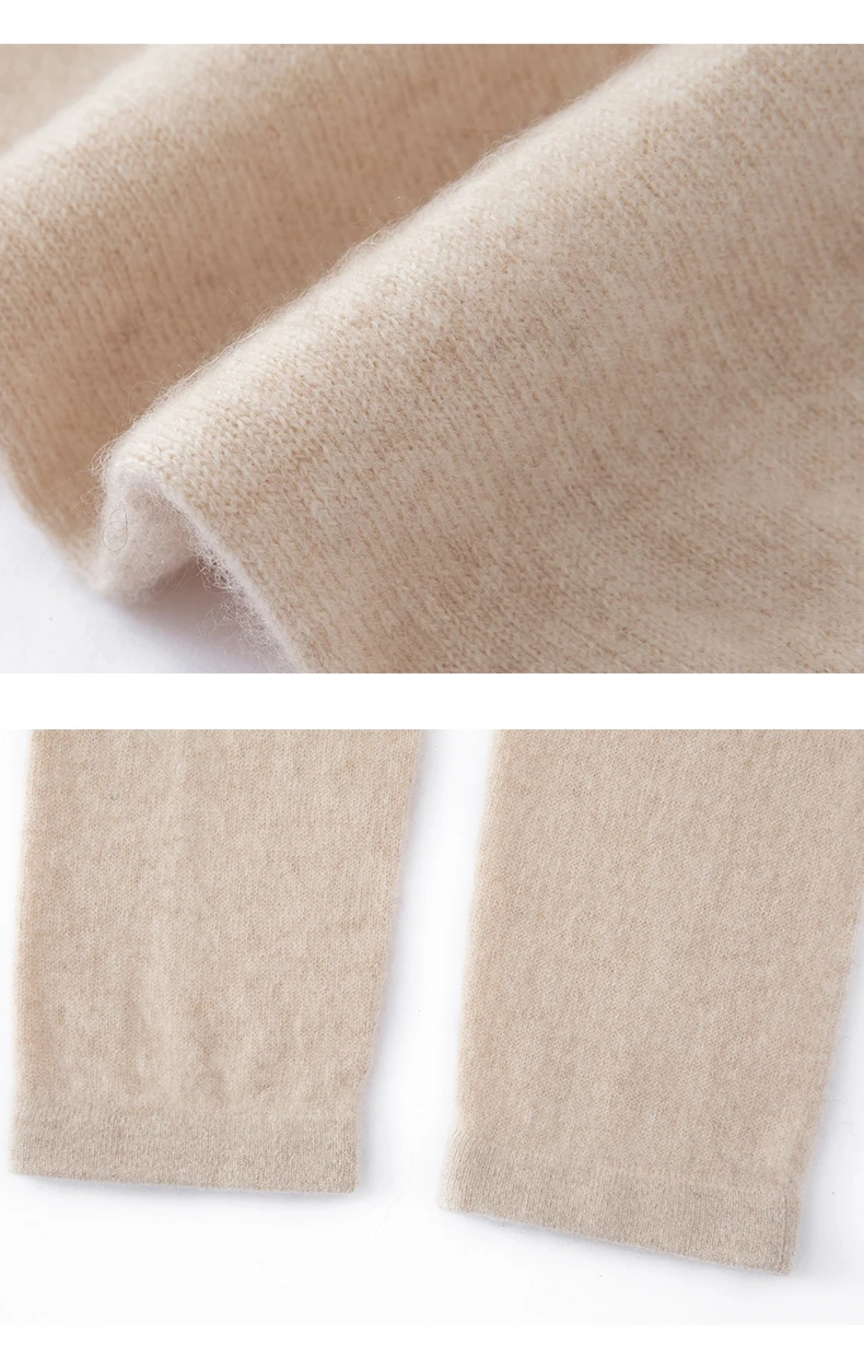 Herbst Winter 100% Kaschmir Knie Pads Socken Einfache Vielseitige Warme Beinlinge Zubehör Einfarbig Gestrickte Knie Schutz – Detail 14