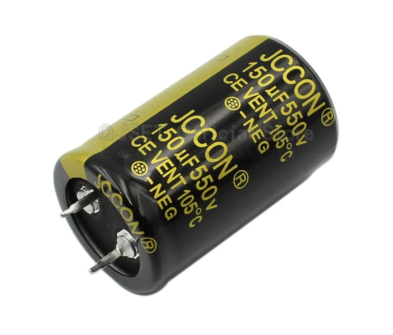 1 Stück 550 V 150 uf JCCON Kondensator Schwarz Gold 450 V 500 V 550 V 150 uf Inverter Netzteil Aluminium-Elektrolytkondensator 25 mm x 40 mm – Detail 1