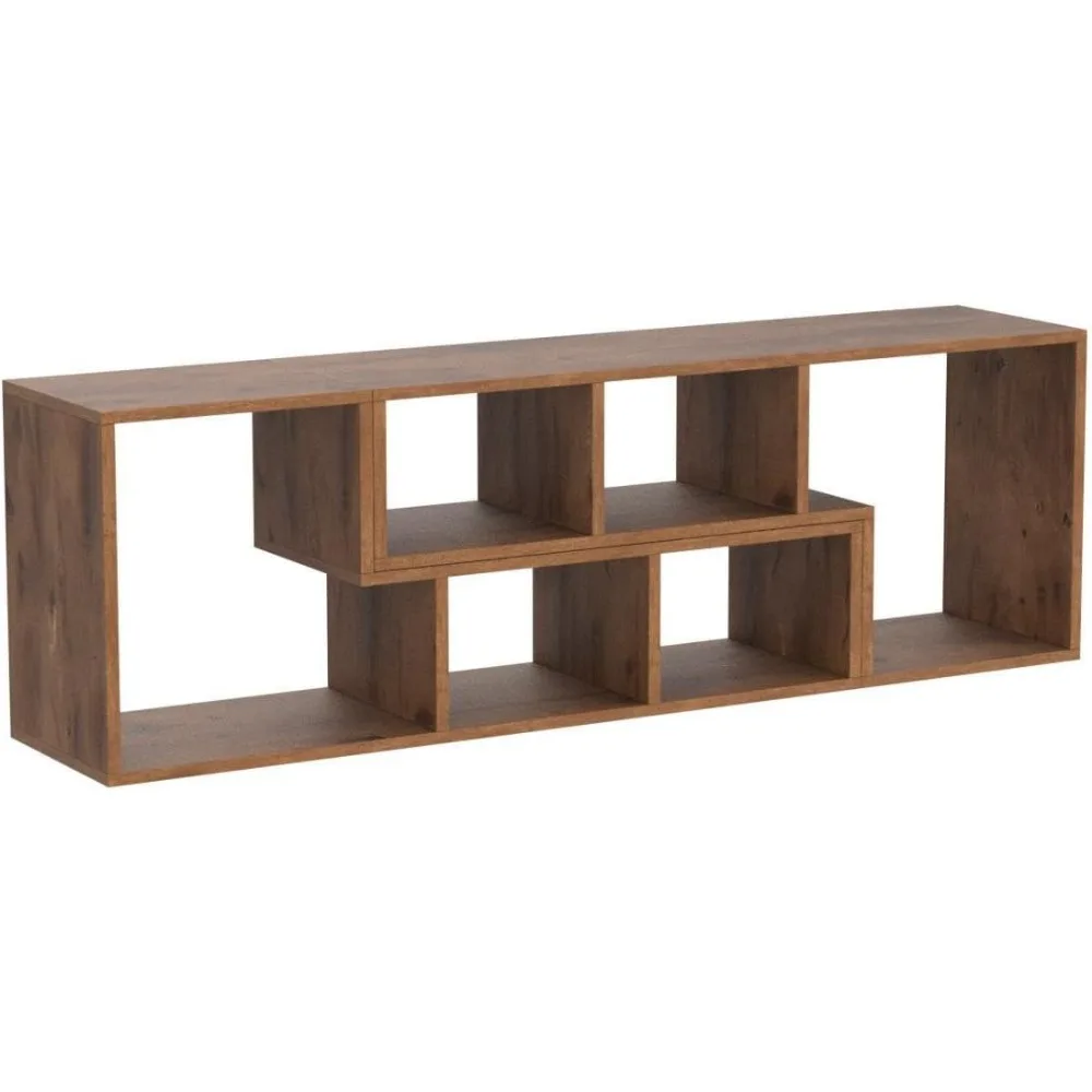 Cube Bookshelf 2 Shelf Bookcase L-Shaped TV Console Stand Modern Entertainment Center with Open Storage Shelves 5