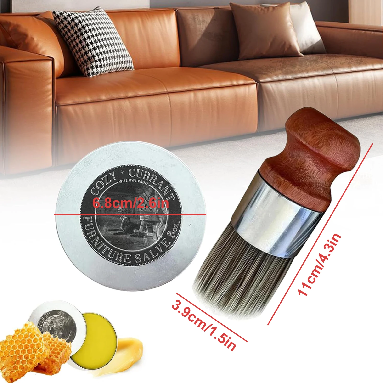 Furniture Salve for Leather set Leather Salve for Furniture with 1 Brush and 120 Ml Ointment 2pcs leather tools leather craft tools leather craft tool