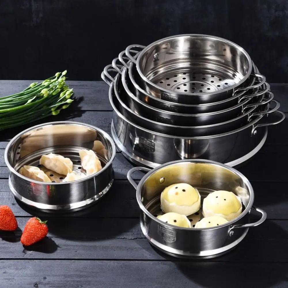 304 Stainless Steel Steamer Basket Kitchen Cooking Tool Double Ear Steam Rack Safe Material Generic Drain Basket steamer basket steamer rack
