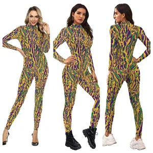 Women Men Punk Robot Abstract Art Geometry 3D Printed Jumpsuit  Halloween Cosplay Costume