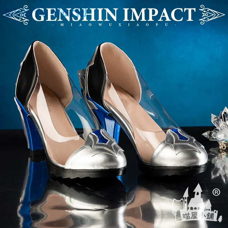 

Game Genshin Impact Eula Cosplay Shoes Party Role Accessories Props Transparent High-heeled Shoes Comic Con Birthday Xmas Gifts