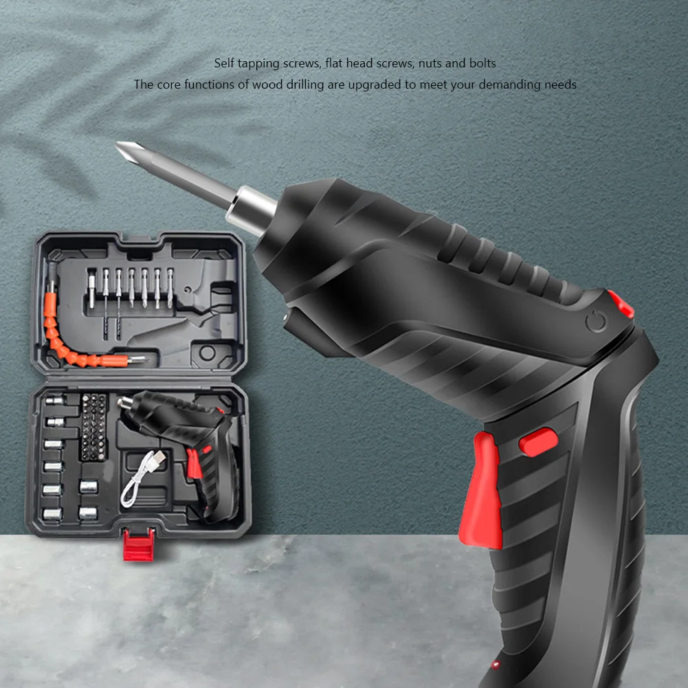 4.2V Electric Screwdriver Drill Bits Set with LED Light Rechargeable