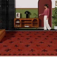 Living Room Carpet Red Rug Bedroom Bedside Soft Comfortable Foot Mat Large Area Non-slip Floor Mats Christmas Decoration Rugs 2