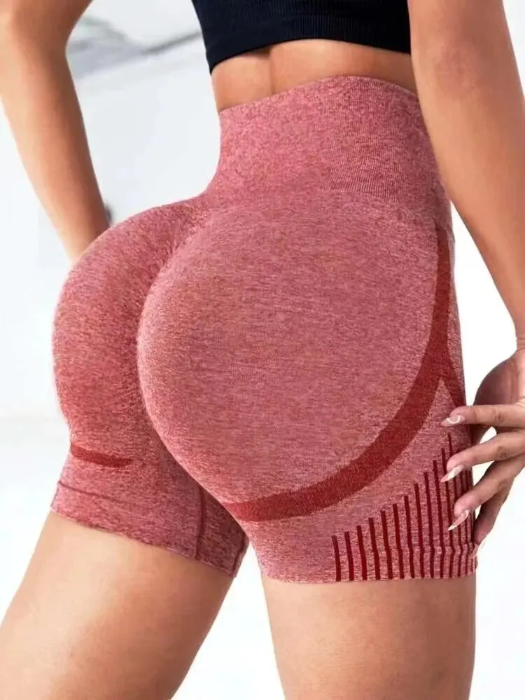 รูปสินค้า กางเกงขาสั้นออกกำลังกายเอวสูง ยืดหยุ่น ใส่สบาย