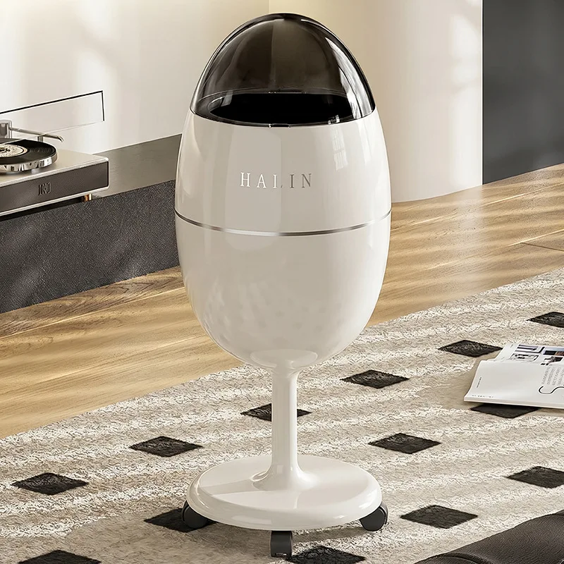 Large Capacity Trash Can with Lid – Movable Luxury Waste Bin for Kitchen & Living Room 2