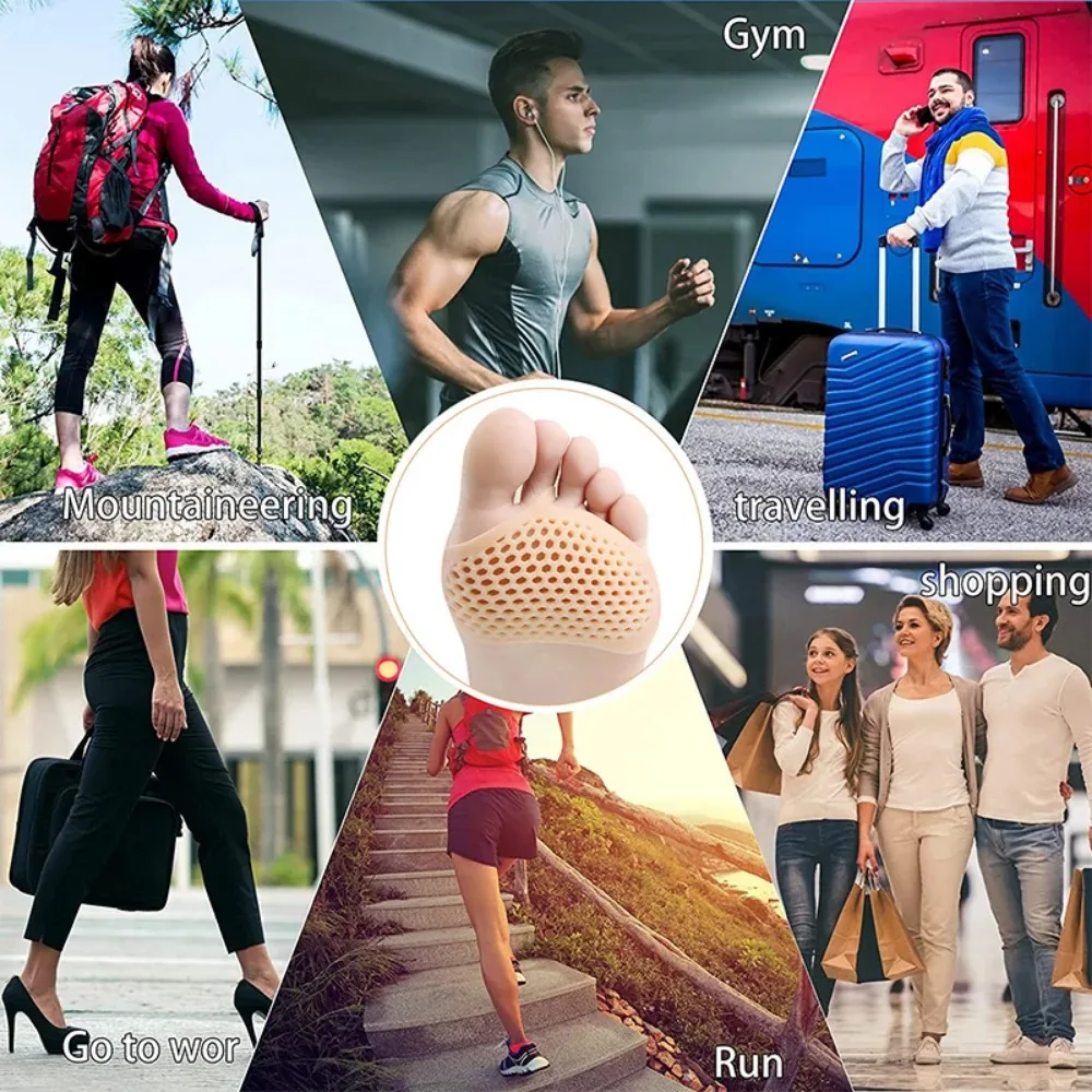 Silicone Metatarsal Pads Toe Separator Pain Relief Foot Pads Orthotics Foot Massage Insoles Forefoot Socks Foot Care Tool