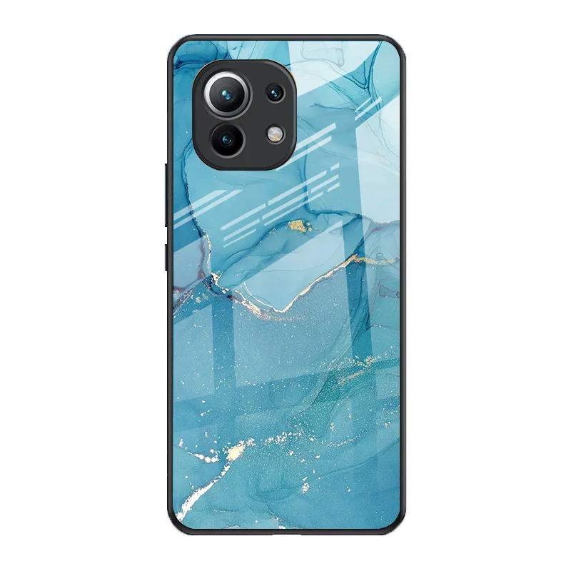 Creative marble suitable for Xiaomi 14 Pro phone case glass Xiaomi 13 internet celebrity protective case