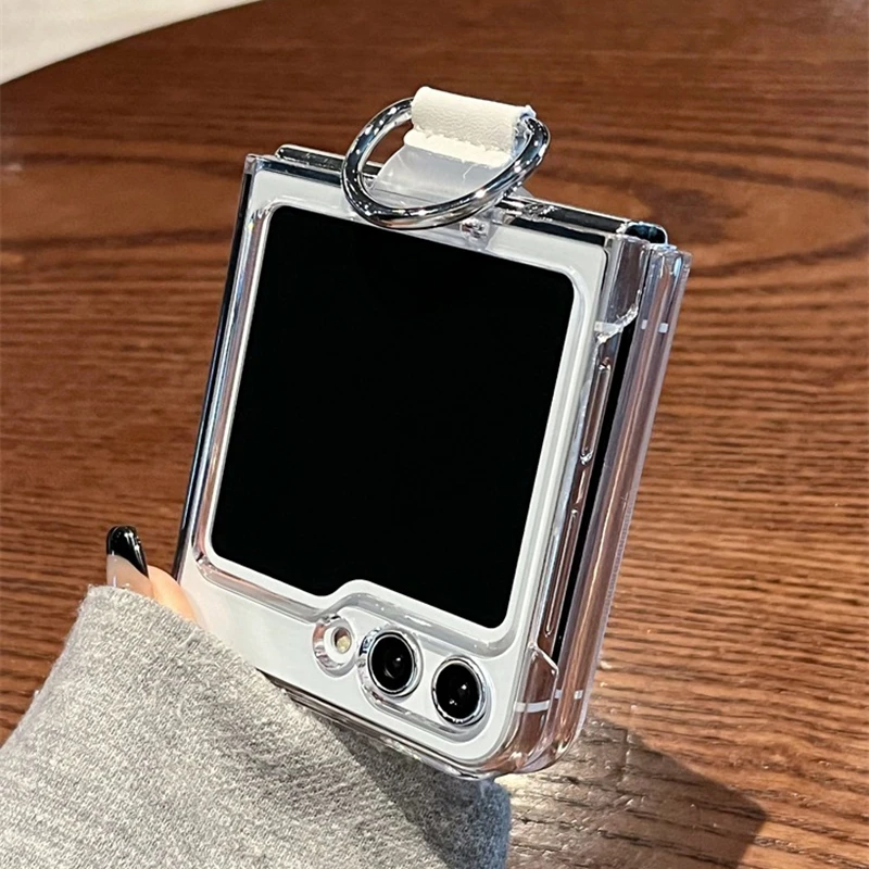 Ultra Thin Transparent PVC Ring Bracket Case - Shockproof Hard Bumper Cover