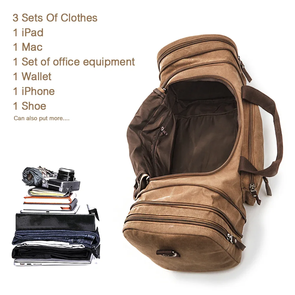 MARKROYAL Canvas Travel Bag Large Capacity Carry-on Luggage Bag