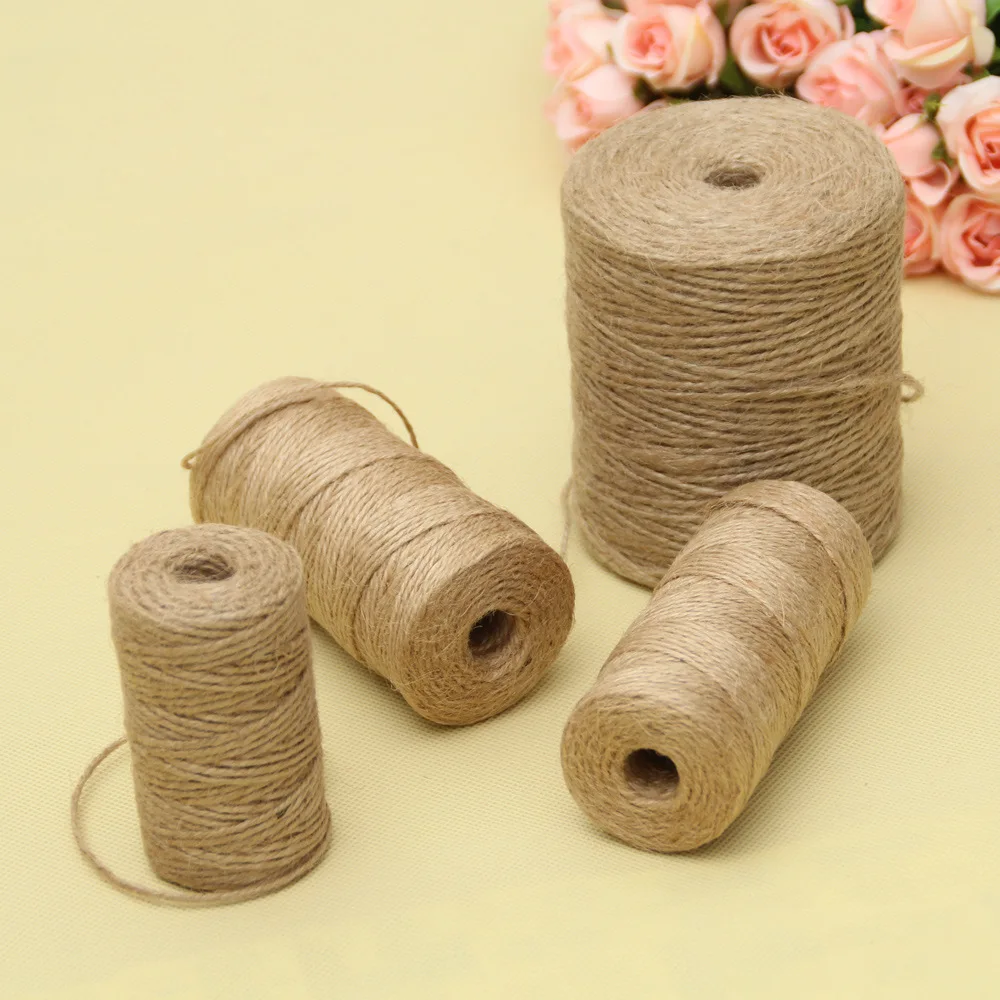 천연 빈티지 황마 로프 코드, 스트링 꼬기 삼베 리본 공예, 바느질 DIY 황마 대마, 웨딩 파티 장식, 50 m, 80 m, 100 m, 300m