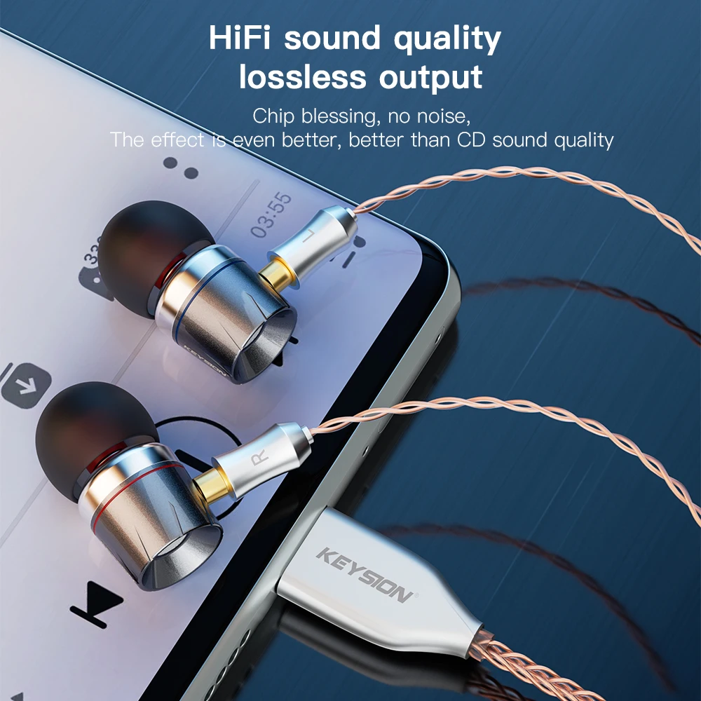 Type-C to MMCX Earphone Cable KEYSION DSD128 HIFI DAC Audio Decoding 32bit 384KHz with Mic for SONY SHURE