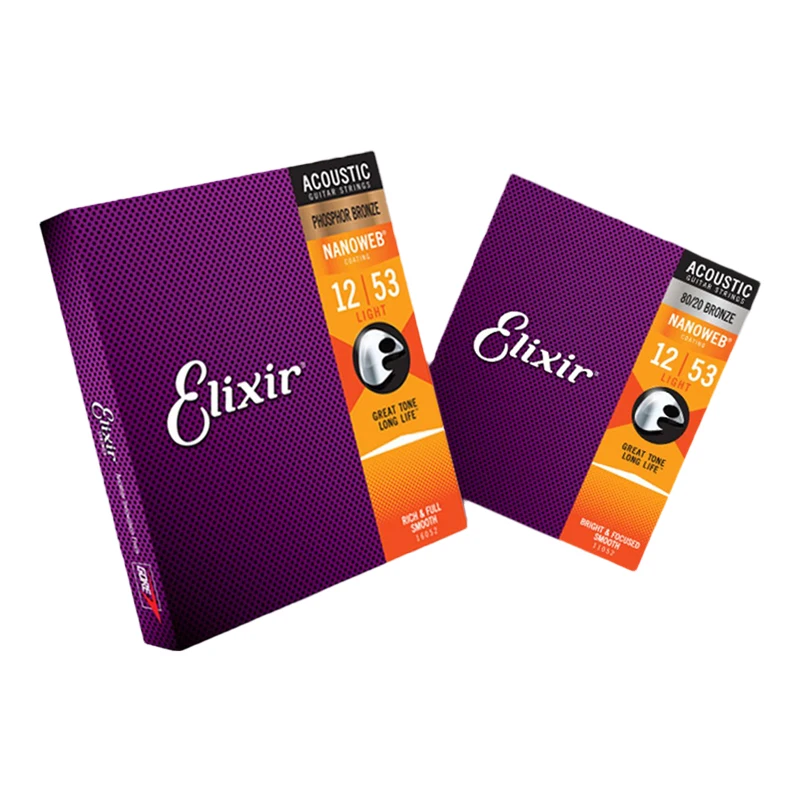 

1 Set Elixir Acoustic Guitar Strings Optiweb Coating Nanoweb Coating Polyweb Coating ANTI-RUST Phosphor Bronze 16052 11052
