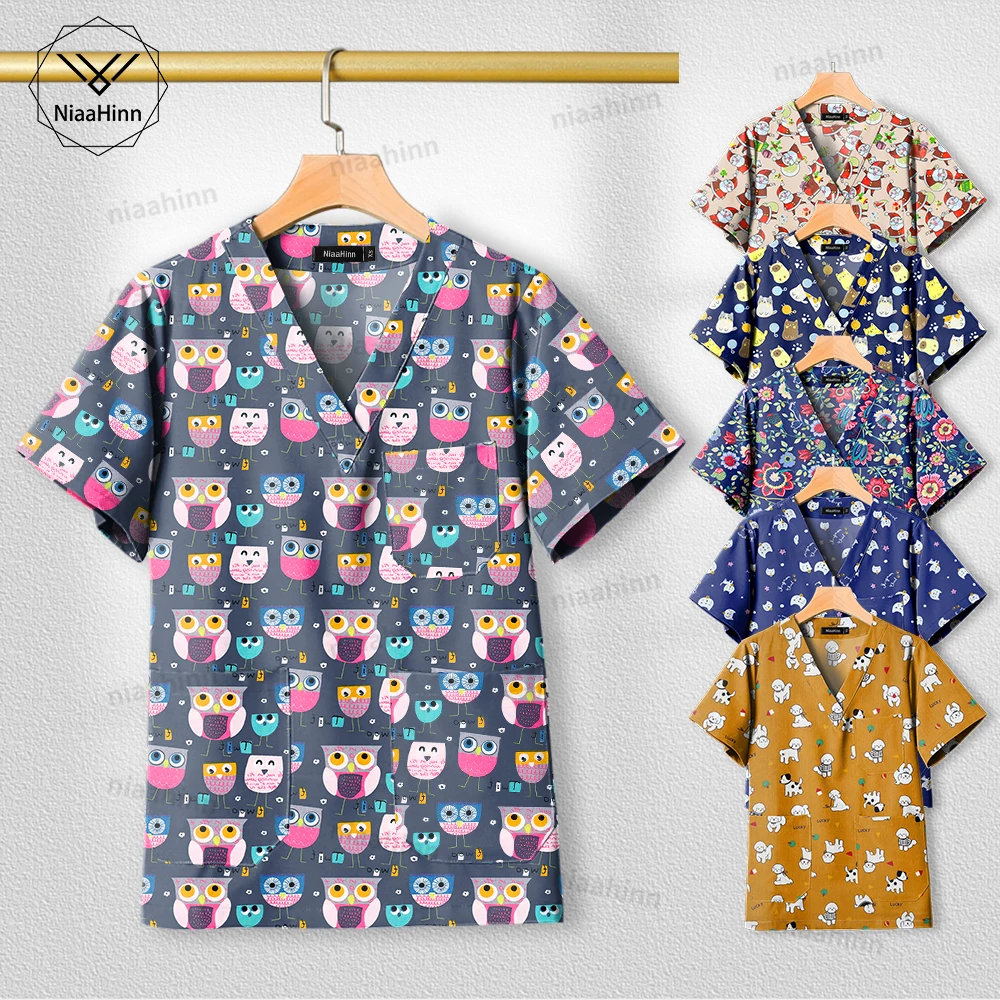 

Унисекс Стоматологическая униформа из натурального хлопка с принтом, 100% хлопок