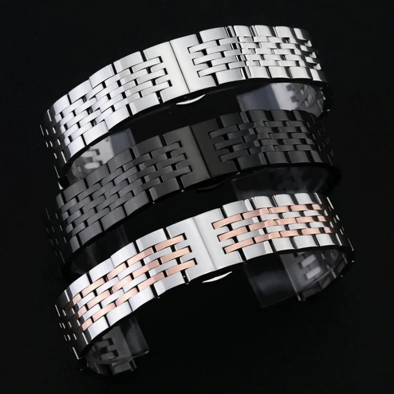 Premium Stainless Steel Watch Strap with Metal Butterfly Buckle - Waterproof Band Accessories