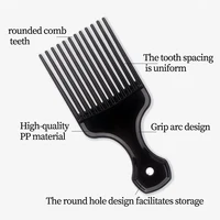 Peigne à cheveux Afro bouclés naturels, peigne de séparation des cheveux, peigne de tressage africain, dents larges, outil de coiffure de tête d'huile rétro pour hommes et femmes 2