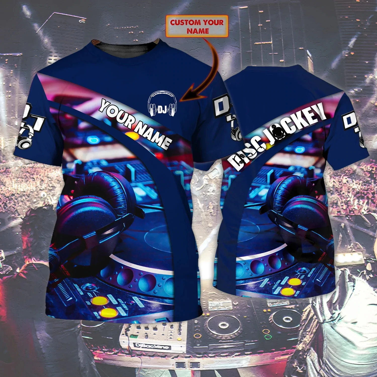 Neueste Sommer männer T-shirt Affe DJ Personalisierte Name 3D Gedruckt Unisex Hip Hop t-shirt EDM Musik Festival Kleidung DW142 – Detail 22