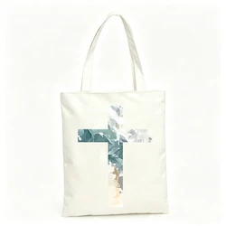 Artistic Abstract Cross Pattern Women's Canvas Tote Bag (D)