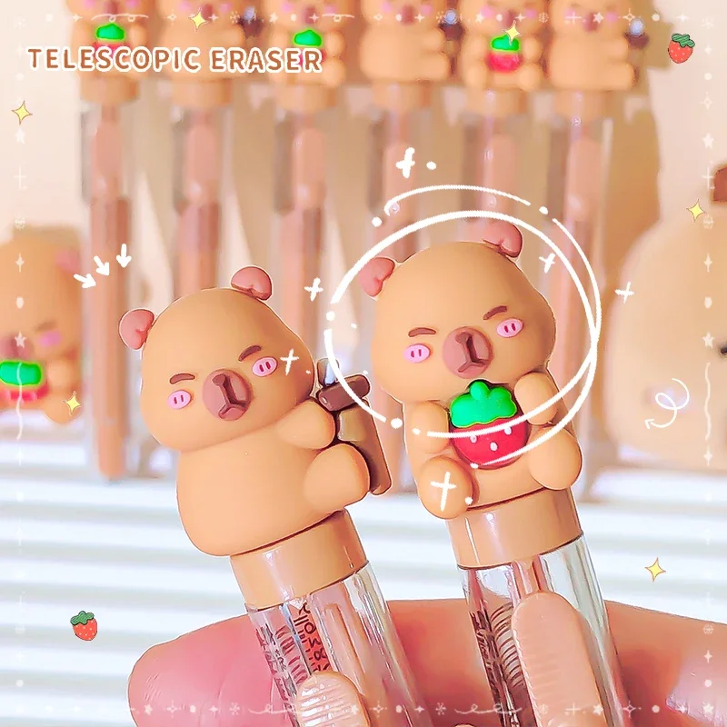 2 Pcs capybara 다시 학교 장비 사무용품 지우개 고무 카와이 문구 용품 귀여운 물건
