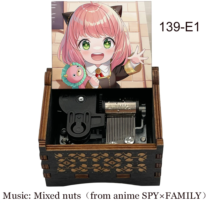 Anime Spy Black Wooden Mechanical Music Box Mixed Nuts