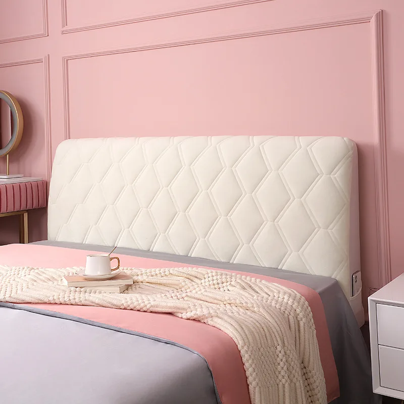 

Velvet Headboard Covers All-inclusive Bed Head Cover Solid Color Bed Back Dust Protector Cover