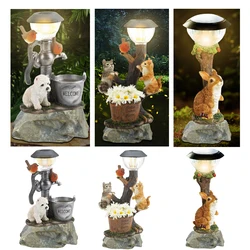 Solar LED Animals Figurine Resin Light Decorative Figurine With Light Outdoor Garden Lawn Holiday Gifts Home Decor For Courtyard