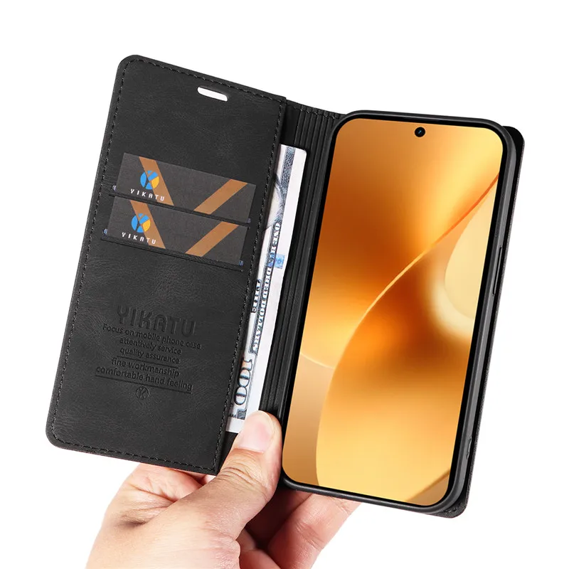 Leather Magnetic Flip Cover Wallet Case