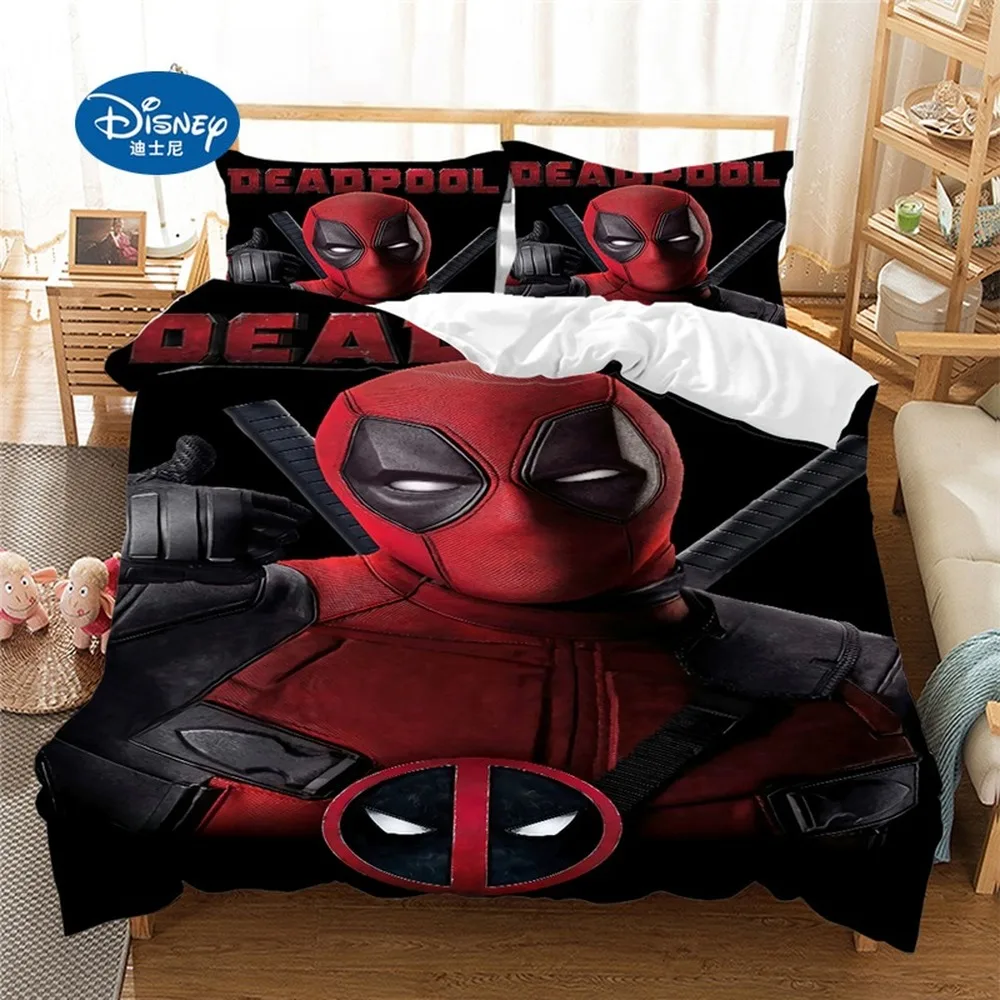 

Deadpool Bedding Set Duvet Cover Pillowcase Home Textile Disney Adult Children Gift Queen King Size Bedding Set pillow cace