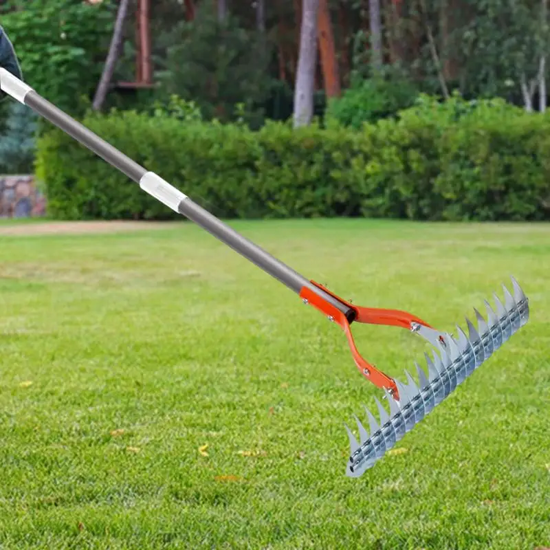 Garden Rake For Gardening Adjustable Long Handle Garden Hand Rake Cultivator Ergonomic Portable Gardening Tools Tiller