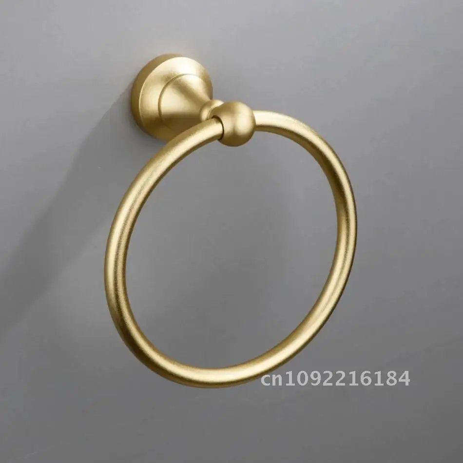 Towel Ring for Bathroom Kitchen Lavatory Wall Mounted Space Aluminum Black Ring Sliver Towel Round Gold Bath Holder Matte Shelf