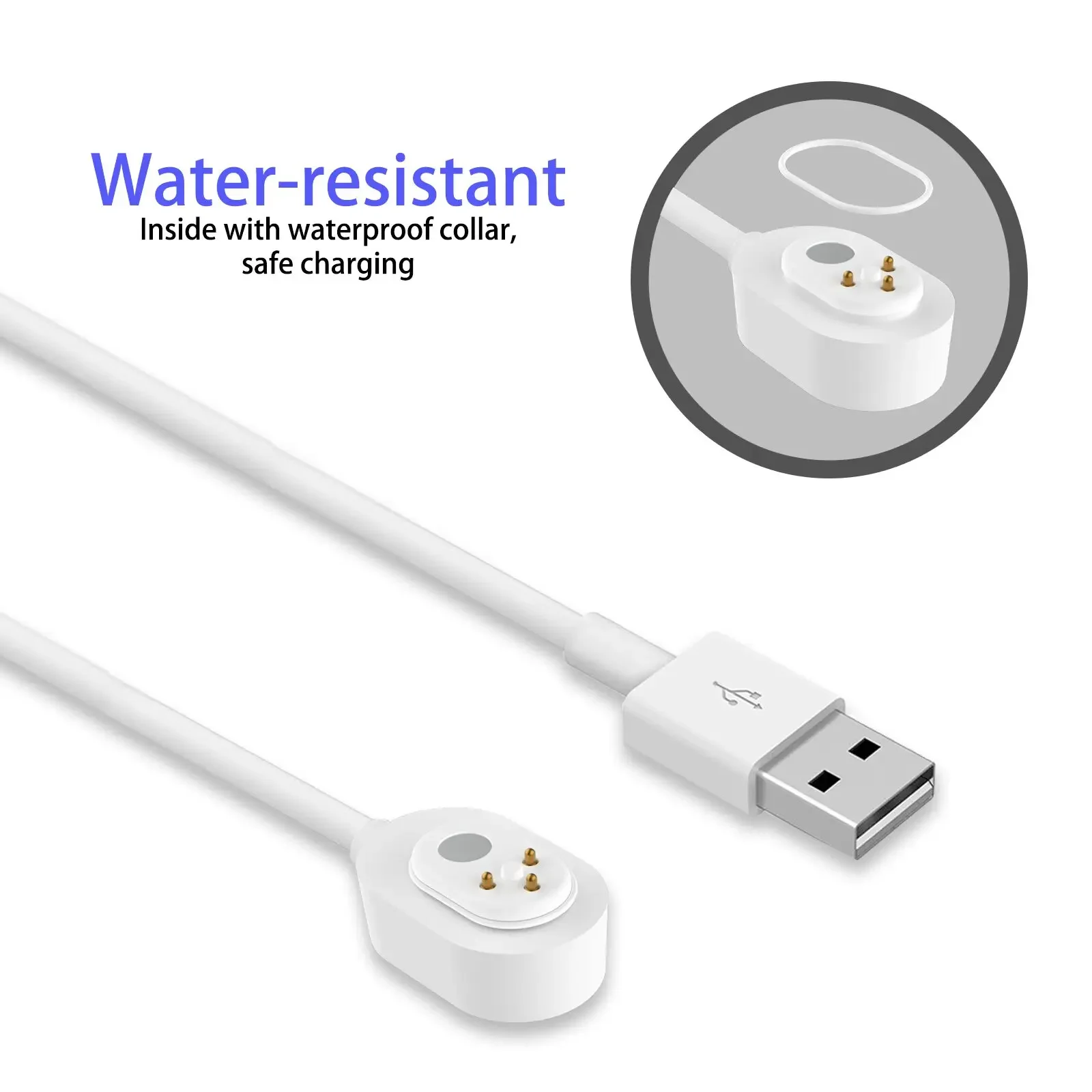 White 7.6m Weatherproof Charging Cable for Arlo Ultra/Ultra 2/Pro 3/Pro 4/Go 2/PRO 5S with USB Port Fast Charger