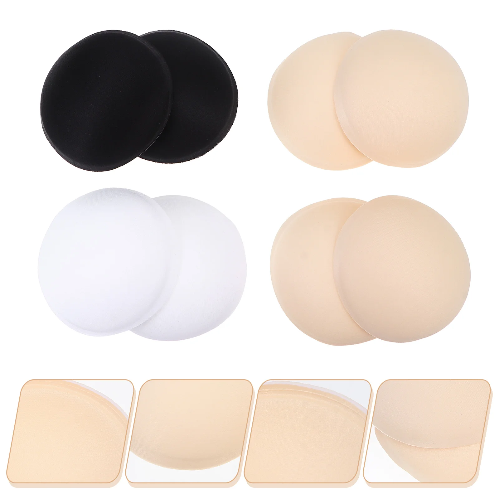 

4 Pairs Sponge Pads Absorb Sweat Insert Pads Round Enhancers Sports Cups Black Color Cup Filler