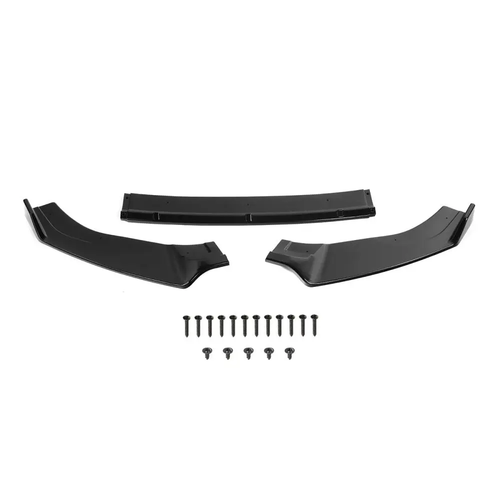 3Pcs Front Bumper Lip Spoiler Splitter Gloss Black Volkswagen Golf MK7 MK7.5 GTI R R-line GTD 2014 -