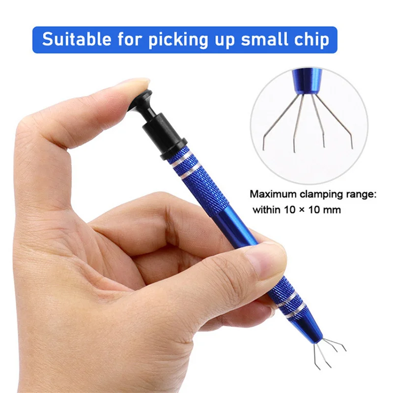 Tweezer Tool 4 Claws Tweezers IC Extractor Electronic Component Spring Picking Pen Chip Screws Grab Mobile Phone Motherboard Repair Hand Tool