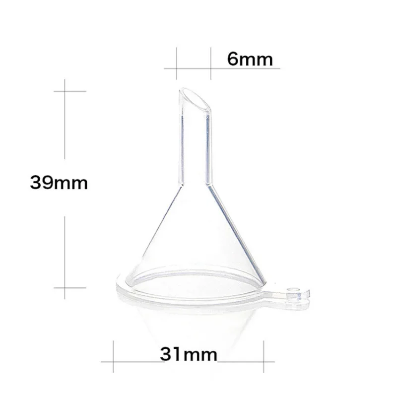 Mini Transparent PP Transfer Separate Funnel Glue Ink Perfume Liquid Filling Funnel Children Simulation Lab Toy 10Pcs