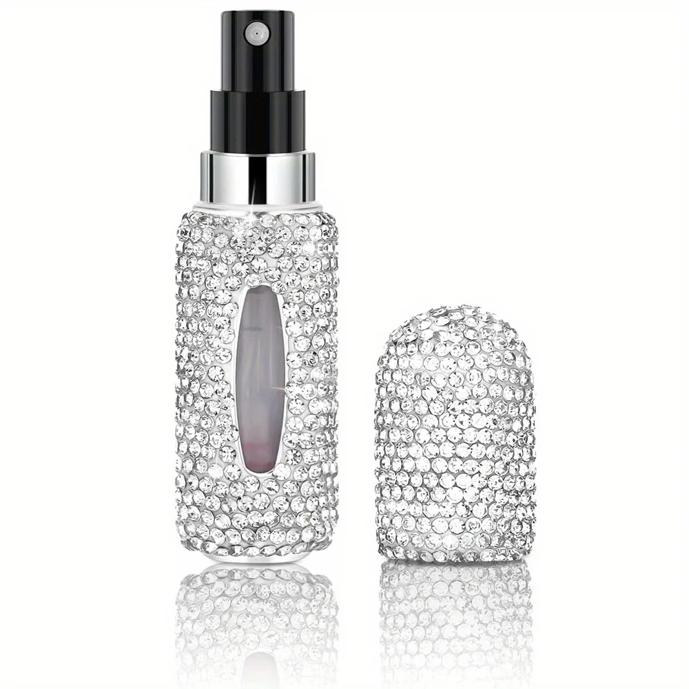 Luxurious Rhinestone Travel Perfume Atomizer - 5ml Refillable Mini Spray Bottle Gift