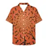 2024 New Men's Casual Shirt Short Sleeve 3D Printed Halloween Spider Web Printed Single Breasted Shirt Men's Loose Clothes 3