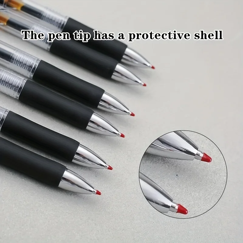 Press Type K35 Ballpoint Pen Set Large Capacity 0.5mm Gel Pen Black/Red/Blue Replaceable Refill Stationery Office Supplies 3