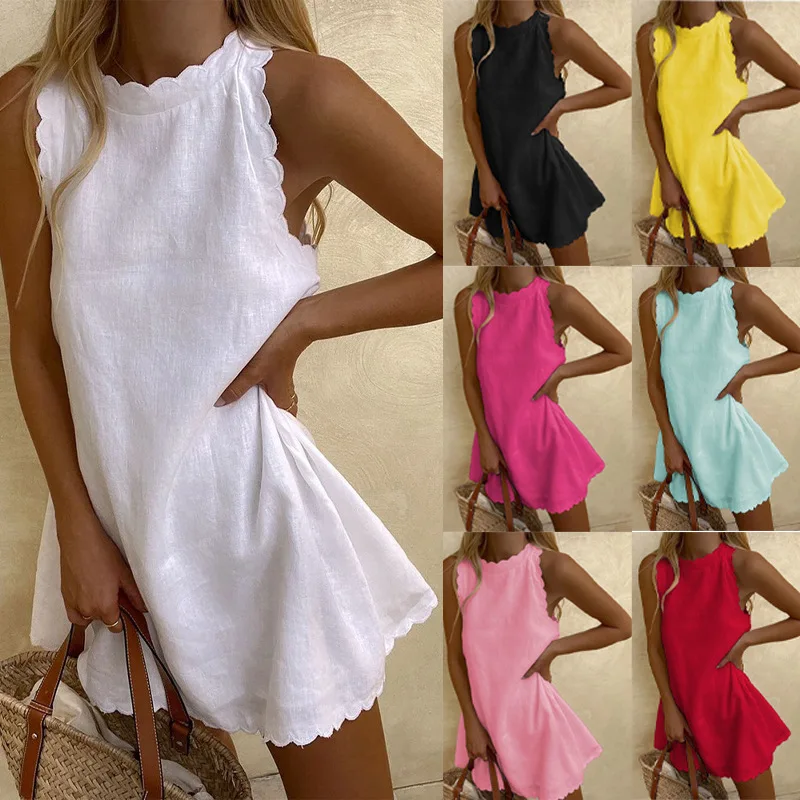 Sexy Tank Mini Dress Women 2022 Summer Fashion O-Neck Sleeveless Dresses Female Solid Party Ladies Sundress Vestidos |