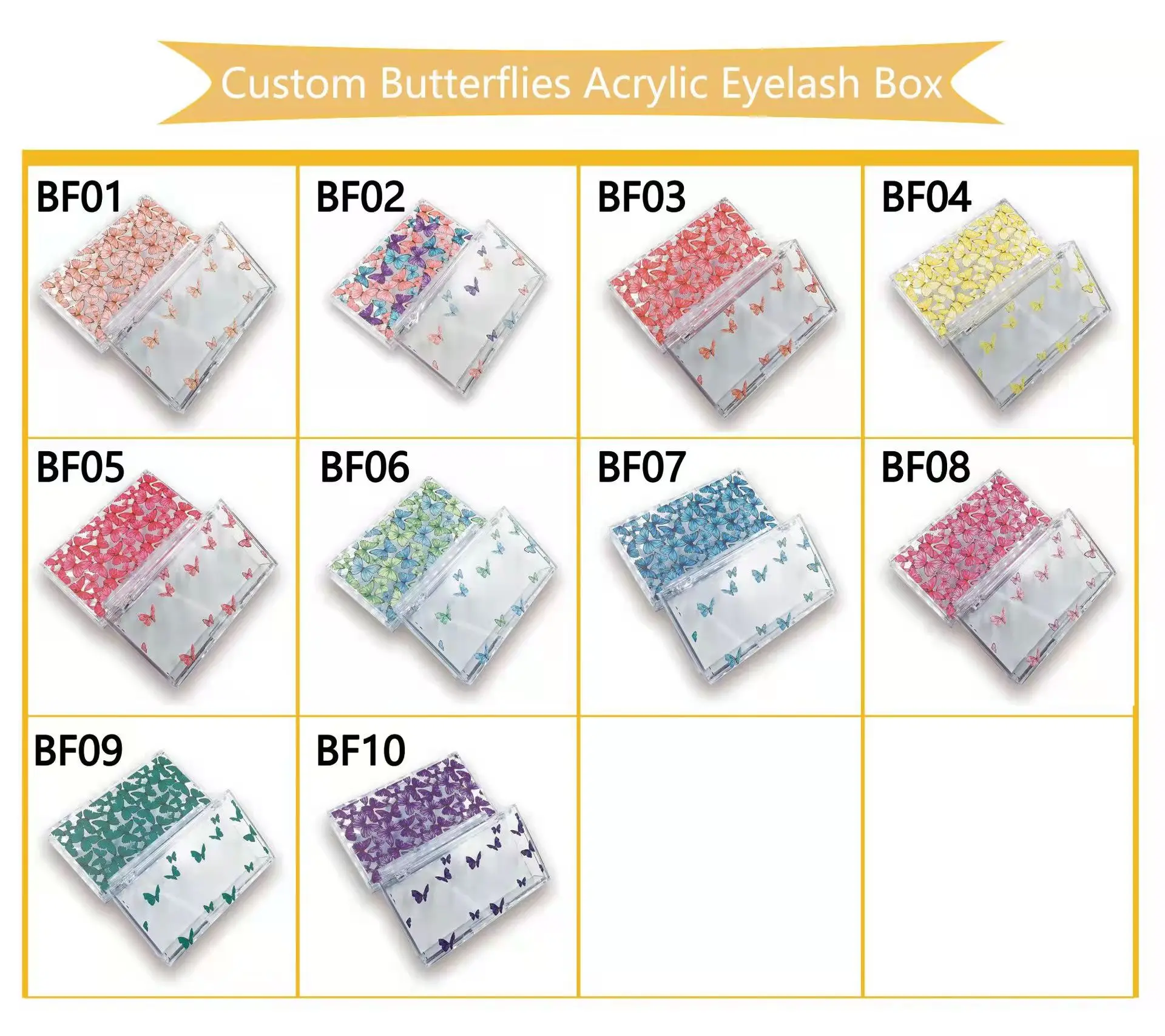 

Eyelash Packaging Box Lash Boxes Package Private label Clear Plastic Lavender Butterfly Faux Cils Makeup Custom Logo Case Vendor