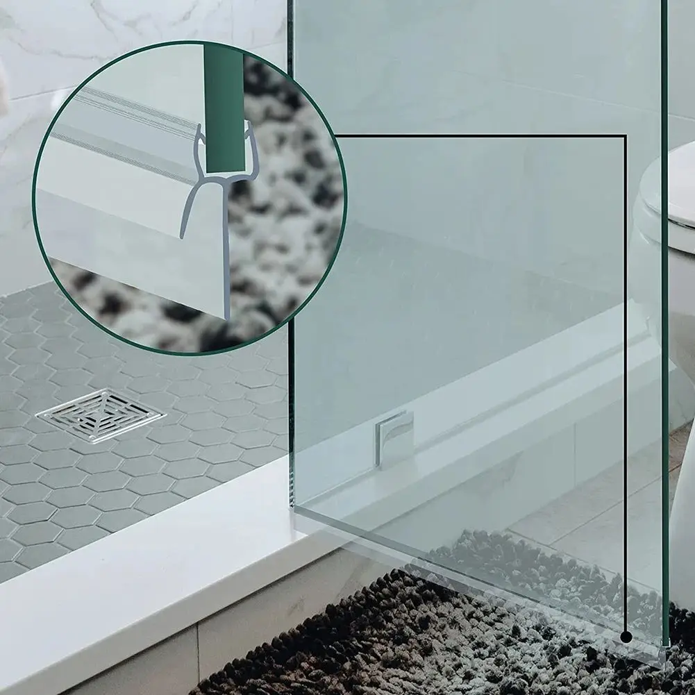 2Pcs Shower Door Seal Bath Shower Strip Seal Or Screens Doors 4-6mm Glass Seals Gaps Home Improvement