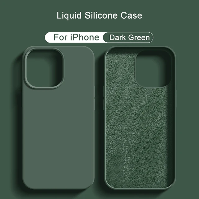 thumbnail image 1 of Original Liquid Silicone Case For iPhone 15 14 12 11 13 Pro Max Mini Luxury Shockproof Cover X XR XS 7 8 14 Plus SE Accessories, 1 of 5