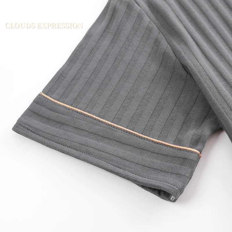L-5XL Summer Knited Cotton Men's Pajamas Sets Long Pants Sleepwear Pyjamas Night Pijamas Plus Size Homewear PJ pajamas set man pajamas set