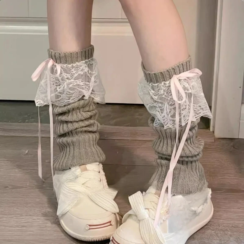 Herbst und Winter Band Lolita Kniewärmer Lange Socken JK Gestrickte Beinwärmer 2025, neue Damen-Beinwärmer – Detail 12