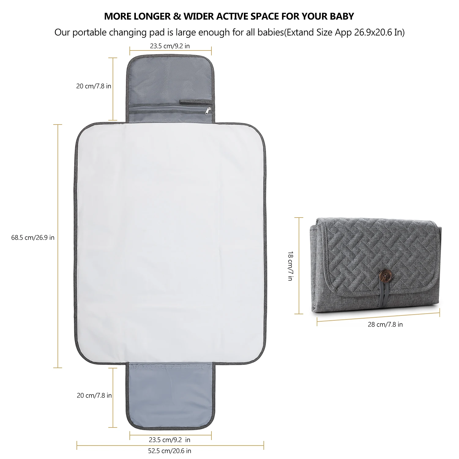 Portable Multifunction Foldable Waterproof Changing Pad Newborn Baby Diaper Changing Mat Pads