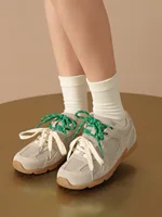 BEAUTODAY повседневные кроссовки, женские сетчатые массивные кроссовки, однотонная осенняя модная нескользящая красочная обувь, женская обувь на плоской подошве 29871