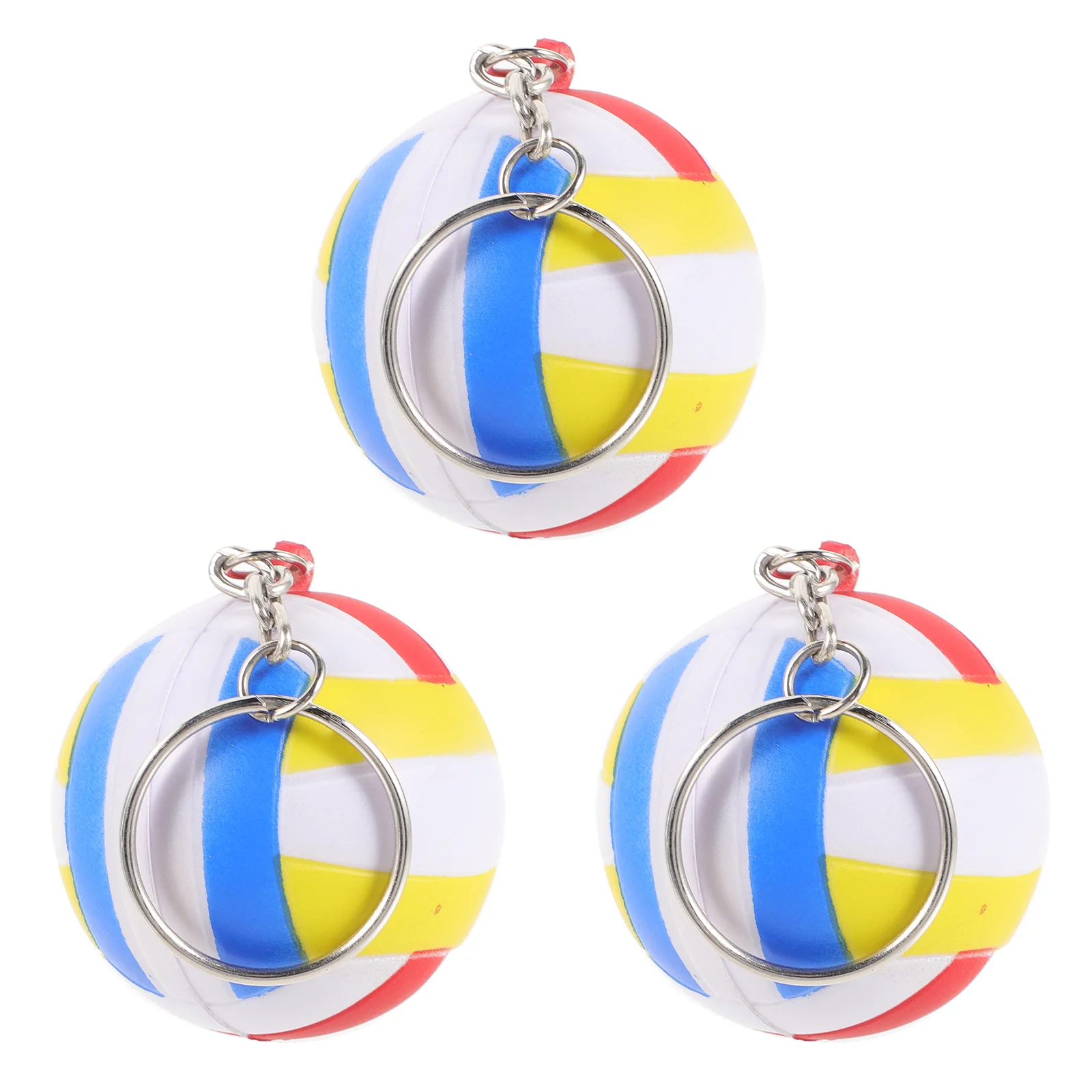 

3 Pcs Volleyball Keychain Football Accessories Sport Keychains Adorable Compact Filler Bag Pendant Portable Pu Exquisite Supply